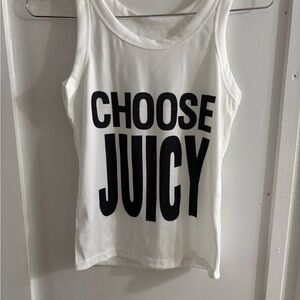 Juicy Couture White Tank Top with Black Lettering